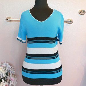 Kenneth Miller Blue & Silver Top- Size M